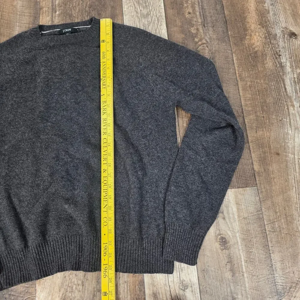 J.Crew Charcoal Lambswool Crewneck Sweater Size Large Classic Minimalist